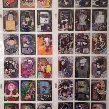 Naruto / ナルト Cards / Cartes Japonaises prismes à collectionner Ensky 2005 FULL SET + 2 Boosters scellés + 1 checklist  + boîte vide de boosters / Rare