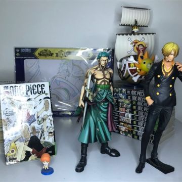 Collection de figurine One Piece avec les 21 premiers tomes de la série