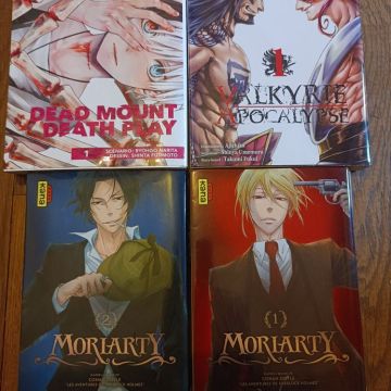 Dead mount death play tome 1, Valkyrie Apocalypse tome 1 et Moriarty 1 et 2