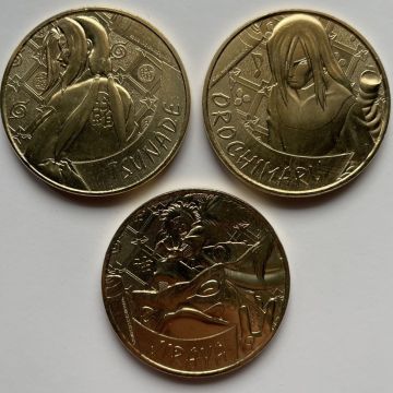 Tsunade - Orochimaru - Jiraya (pièces monnaie de Paris collection Naruto occasion)