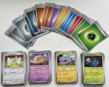 110 cartes de la série Ecarlate et Violet (sans doublon) + 24 cartes énergies - Pokémon